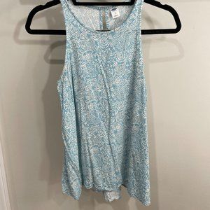 Light Blue Floral Swing Top